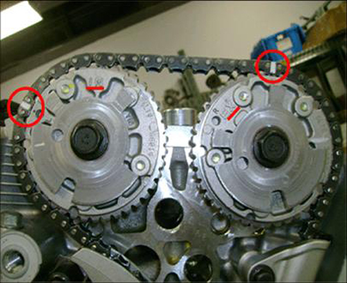2010 Chevy Traverse Timing Chain Marks