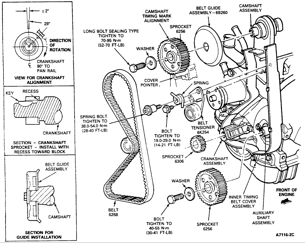 2010 Ford Ranger Engine Timing Chain Tensioner L4 2.3 (Genuine)