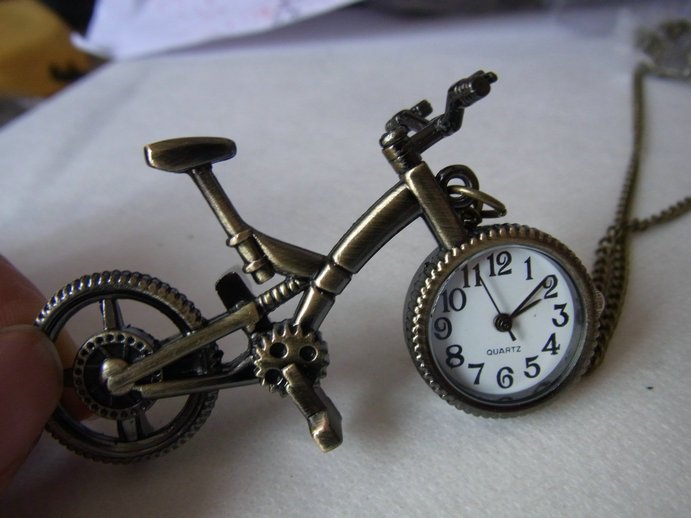 pc/lot Bike relojes de bolsillo collar de la aleación bicicleta de