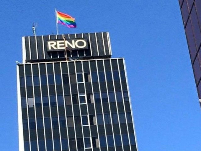 Reno City Hall Rainbow Flag