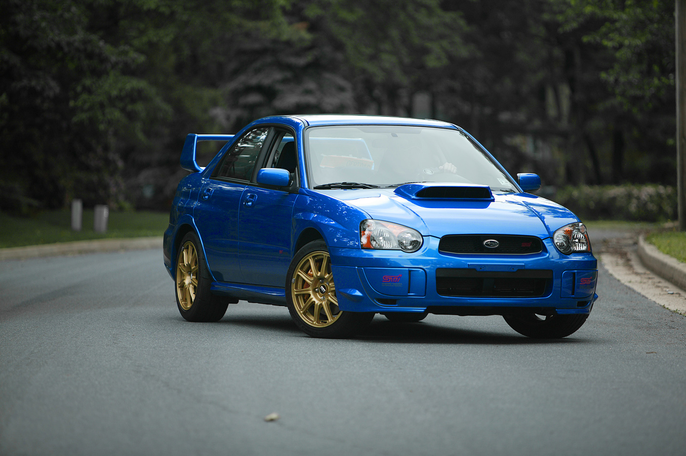 Subaru WRX STI Blue and Gold
