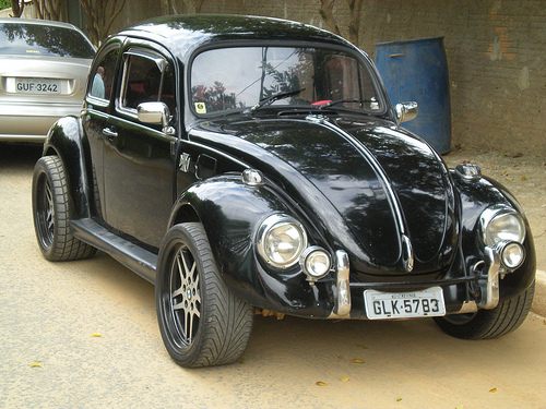 VW Beetle with Wide Tires and Wheels